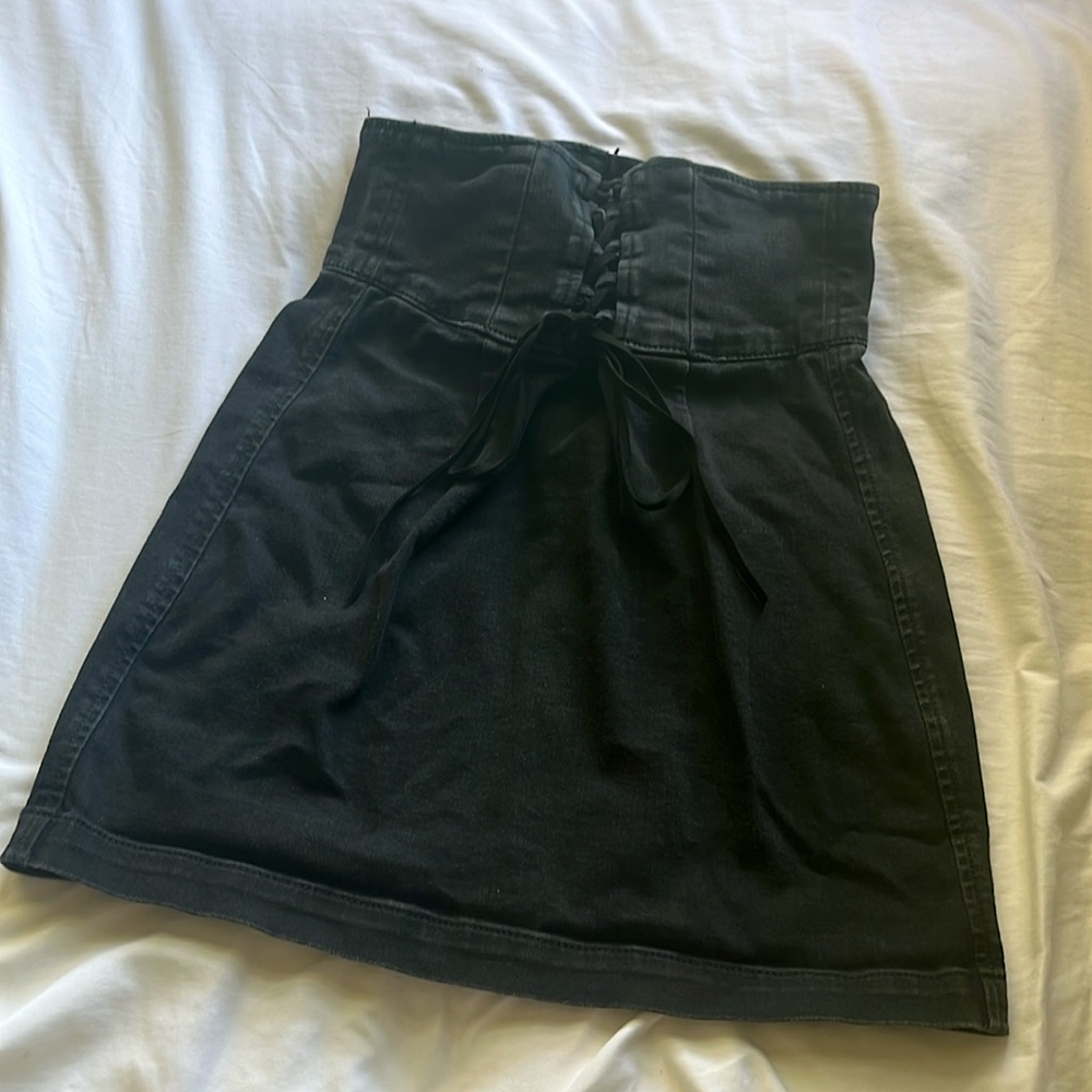 Black Express denim corset skirt